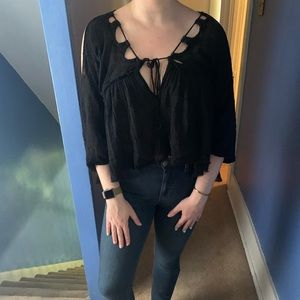 Free people long sleeve cut out top